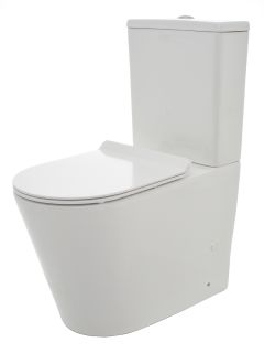 Чаша напольного унитаза AQUAme AQM1001 с крышкой-сиденьем белый глянцевый